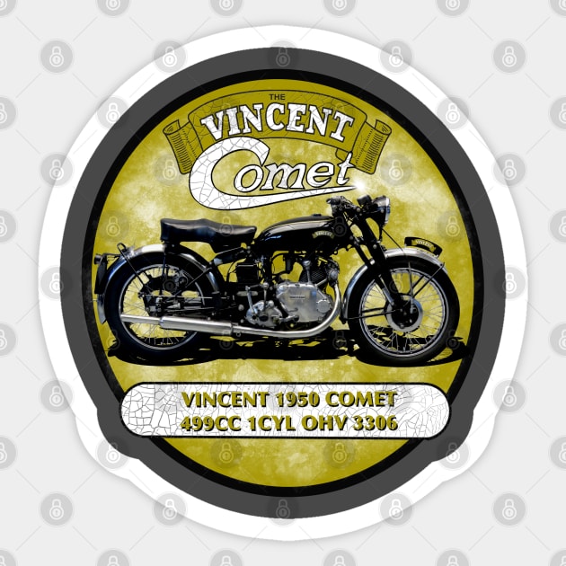 1950 500cc Comet Classic Motorcycle 1CYL OHV Sticker by MotorManiac